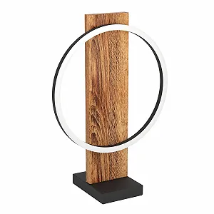 Настільна лампа LED EGLO Boyal 1-лампова дерево/метал/пластик з вимикачем Коричневий/Чорний/Білий - Фото 1
