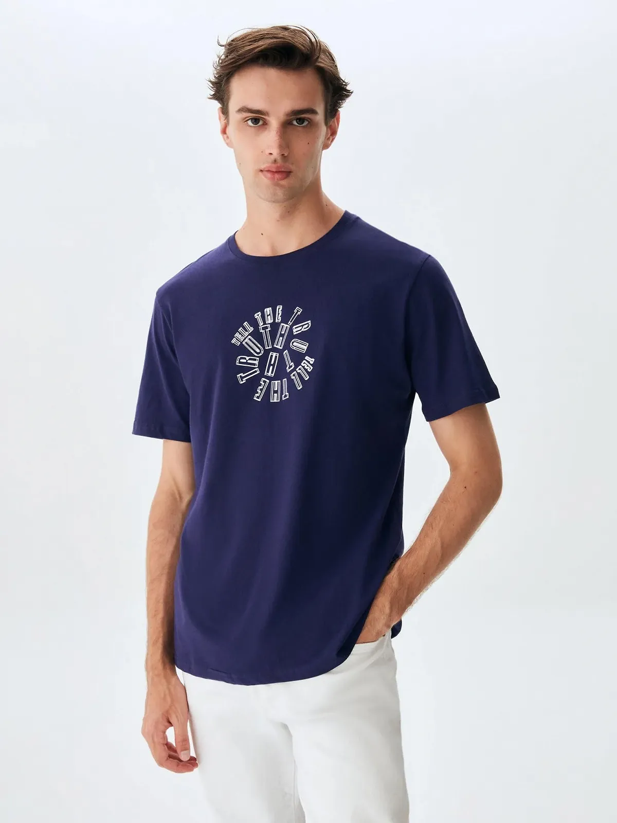 Футболка LTB Jeans Manara Modern Fit Regular Cotton Crew Neck Blue Size M, фото №3