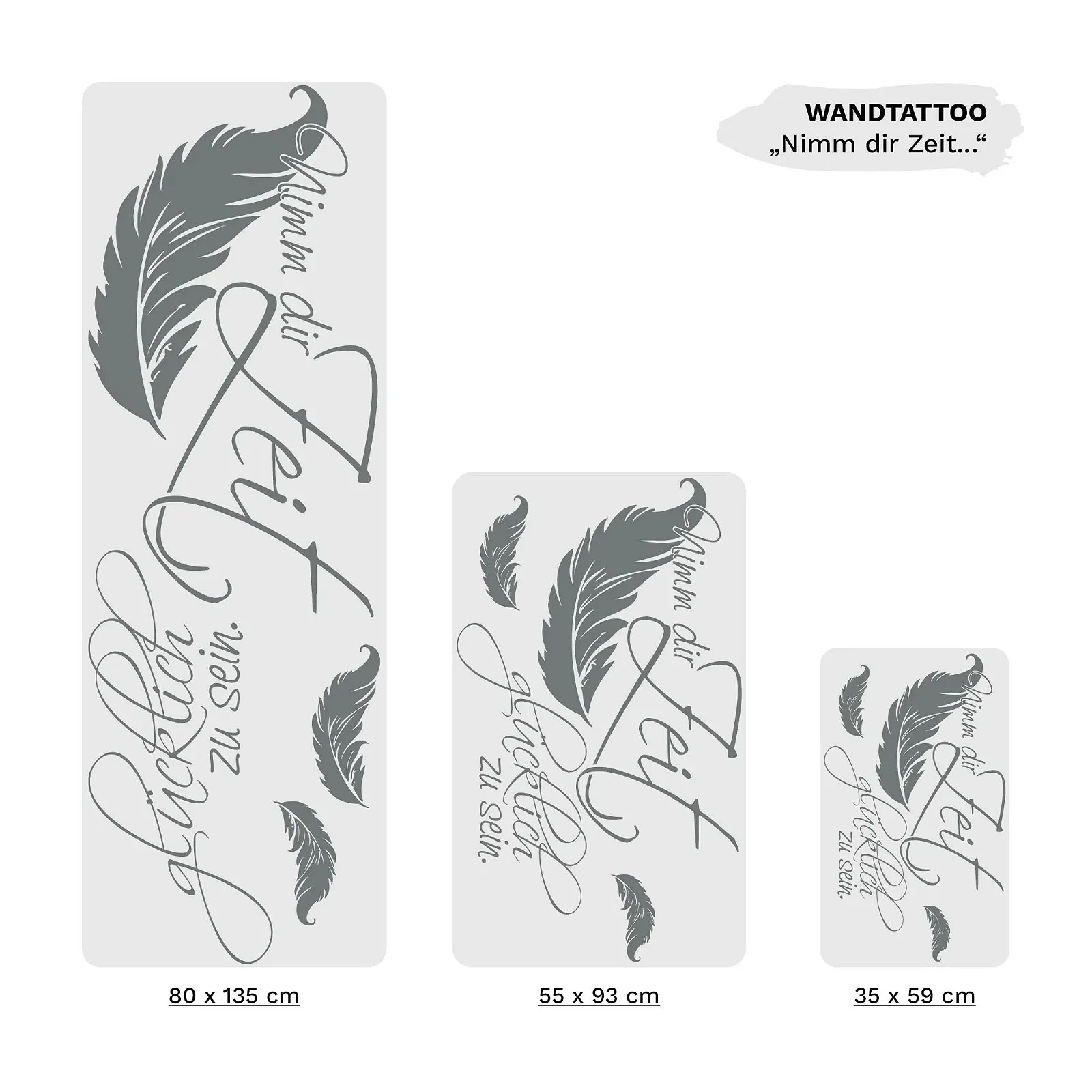 Наклейка для стен Happy Loft W63 Feather "Take Time To sein" 54 Colours 3 Sizes, фото №4