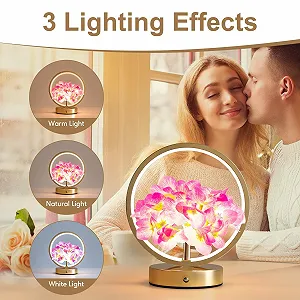 Настільна лампа Hydrangea Decoration гортензія сенсорна акумуляторна бездротова 3 режими Purple synthetic.ua - Фото 1