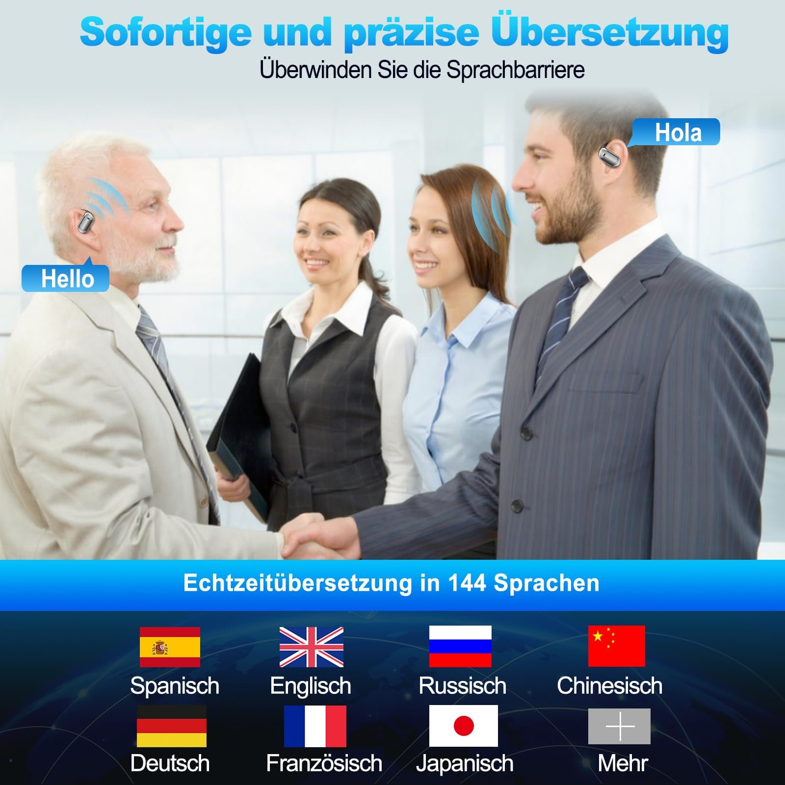 Навушники для перекладу Ki з сенсорним LCD екраном, фото №6 Навушники для перекладу Ki з сенсорним LCD екраном, фото №6