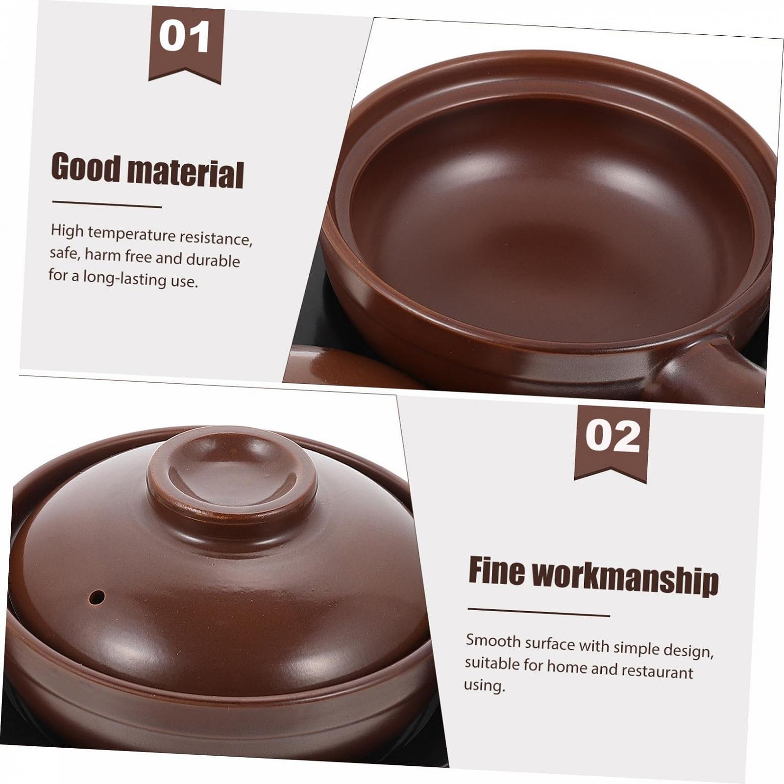 Кастрюля-кесероль Керамическая с ручкой термостойкая антипригарная для супов, фото №4