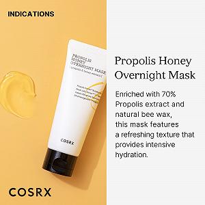 Маска для обличчя COSRX Full Fit Propolis Honey Overnight, Екстракт прополісу 87%, 60 мл synthetic.ua - Фото 1