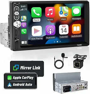 Автомагнитола Hikity-A3061A3--C216 / 7" / Сенсорная / Apple CarPlay / Android Auto / Bluetooth / USB / AUX / TF slot / 1DIN - Фото 1
