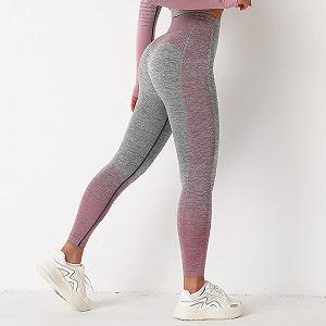 Леггинсы женские спортивные 9655 L серые с розовым - Фото 1