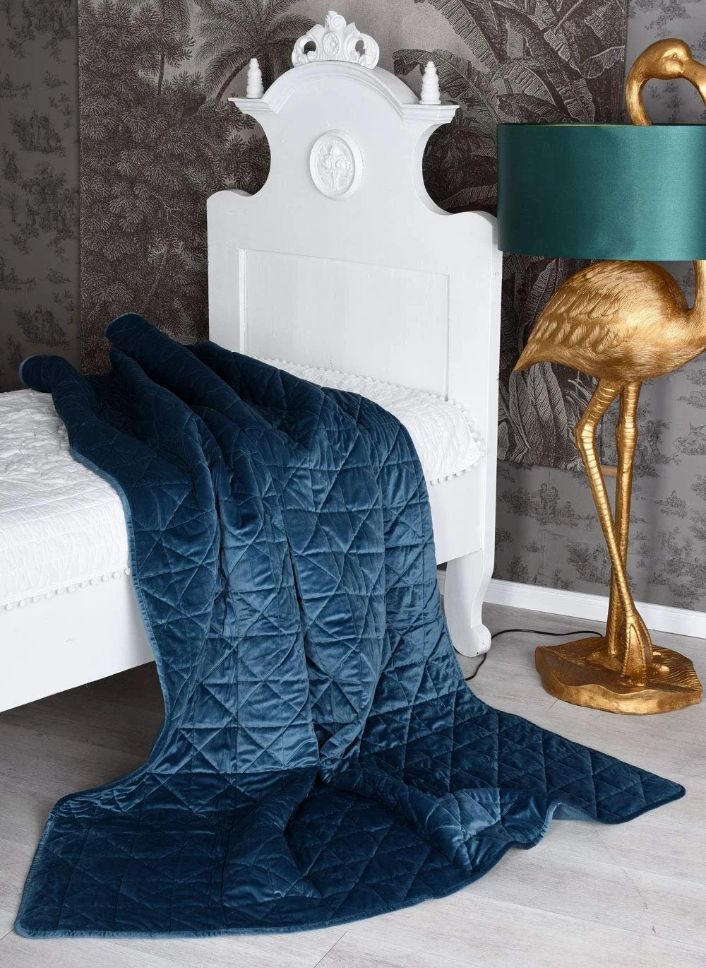 Покрывало Бархатное одеяло Синий Плед Хлопковое одеяло 140 x 200 см kds023 Palazzo Exclusive, фото №2