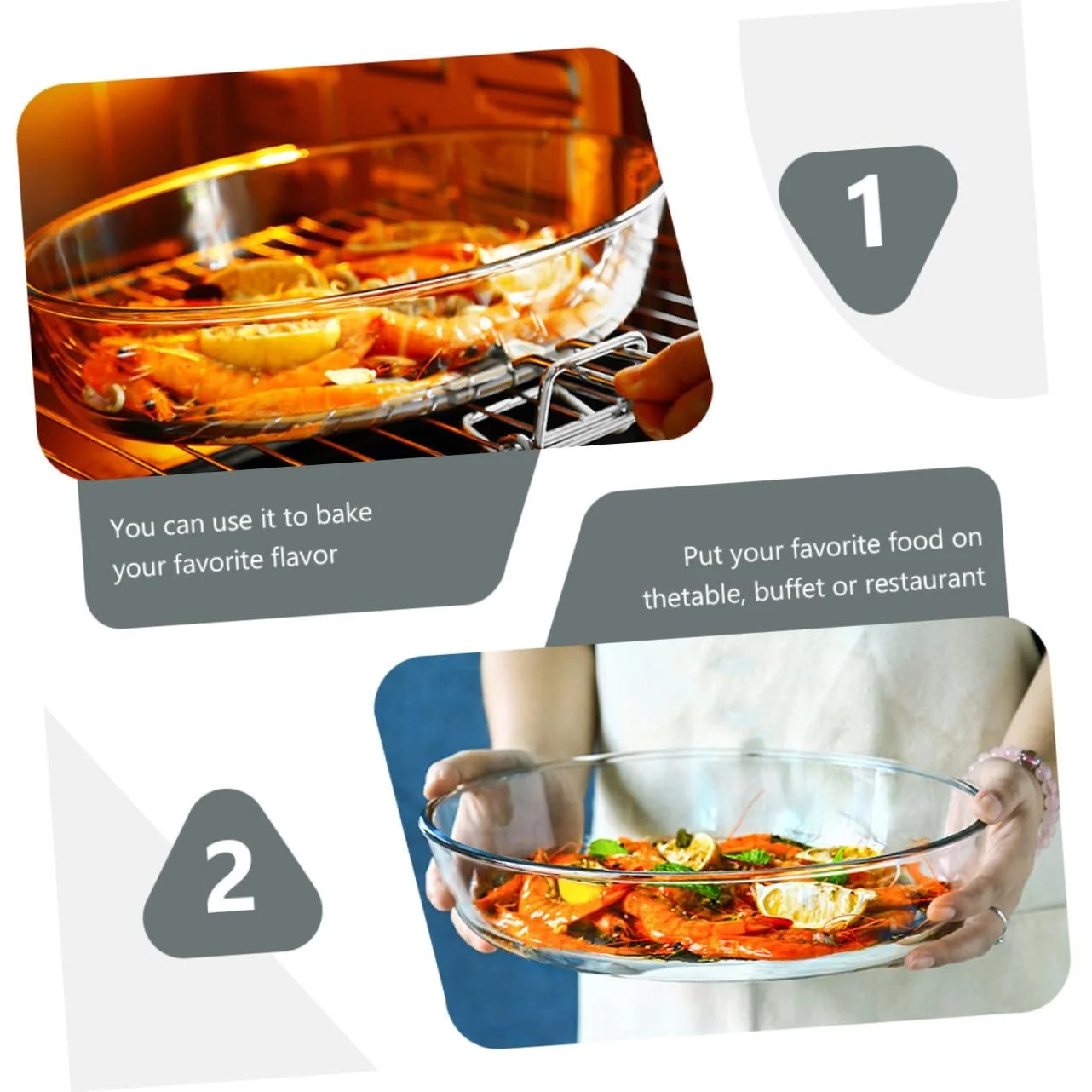 Форма для запекания стеклянная овальная большая Прозрачный, фото №5