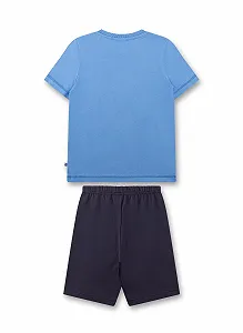 Пижама Sanetta для мальчиков Короткая Синяя synthetic.ua - Фото 1