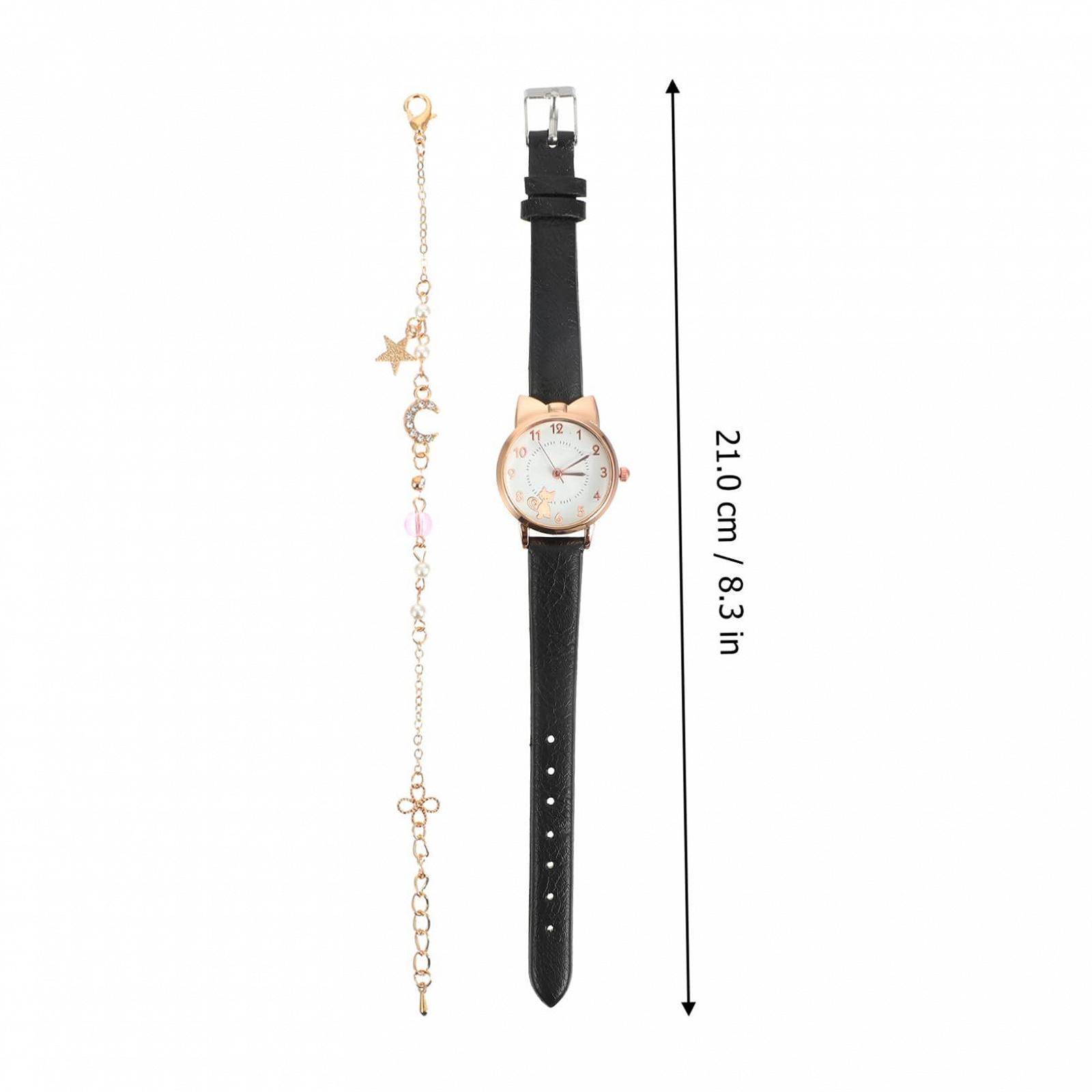 Жіночий кварцовий годинник PartyKindom з браслетом, шкіряний ремінець, фото №2