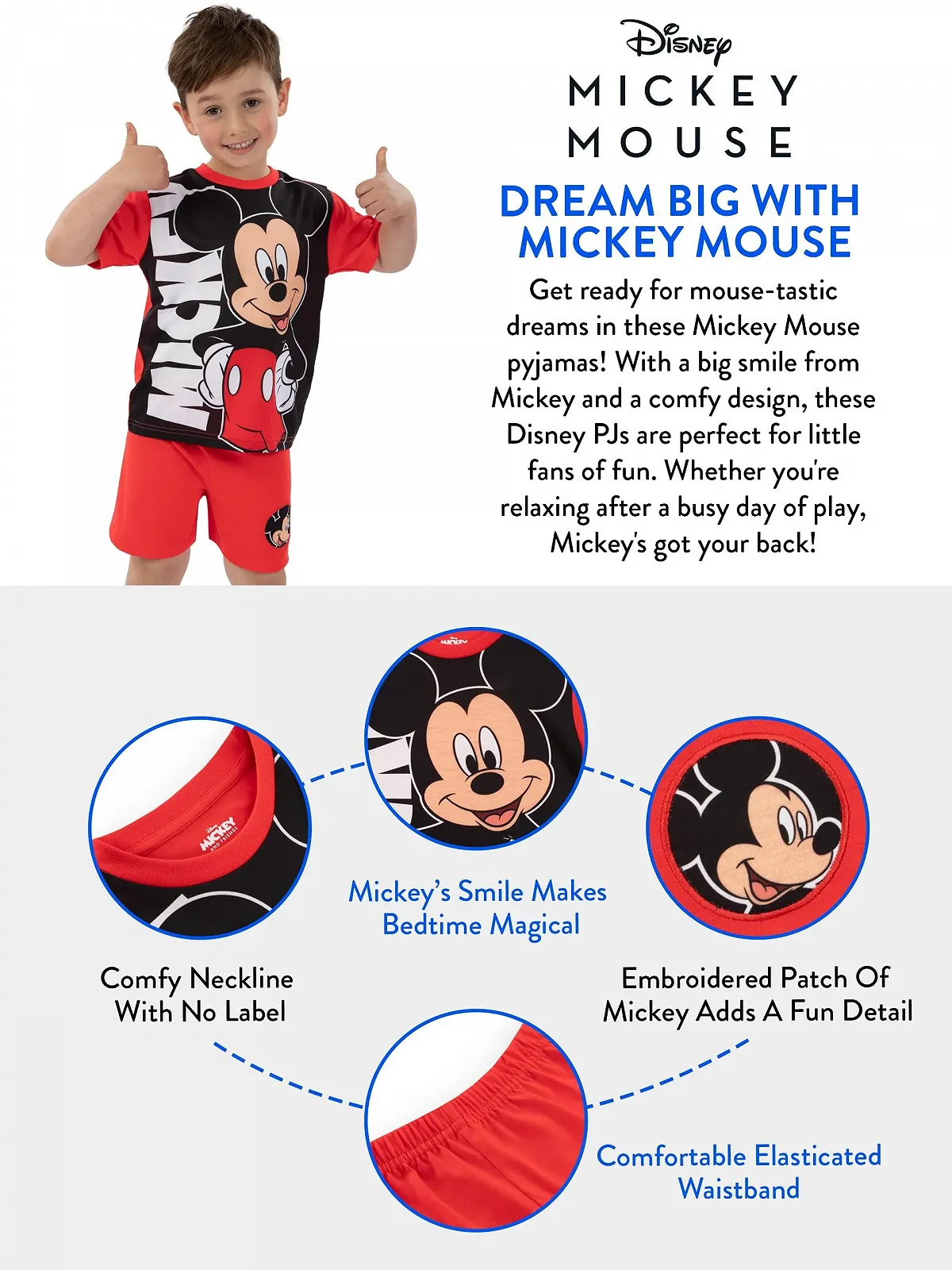 Піжама Disney Mickey Mouse для хлопчиків, коротка, фото №6 Піжама Disney Mickey Mouse для хлопчиків, коротка, фото №6