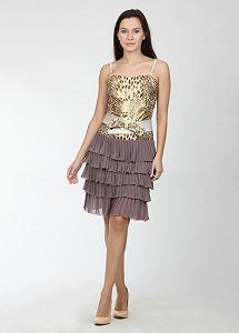 Платье Mon Marlen М 44 Комбинированный (HR-115611-Mix) synthetic.ua - Фото 1