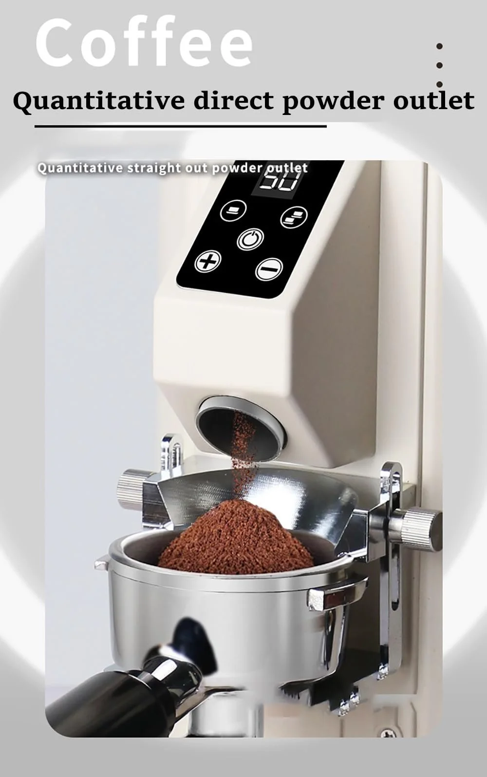 Електрична кавомолка професійна, Комерційна з LED-дисплеєм і таймером, Кількісне автоматичне подрібнення для свіжої кави, фото №4