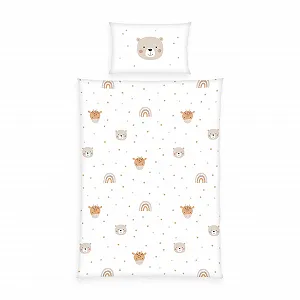 Постільна білизна Дитяча Herding babybest Little Friends Winter 40 x 60 см, 100 x 135 см Біла - Фото 1