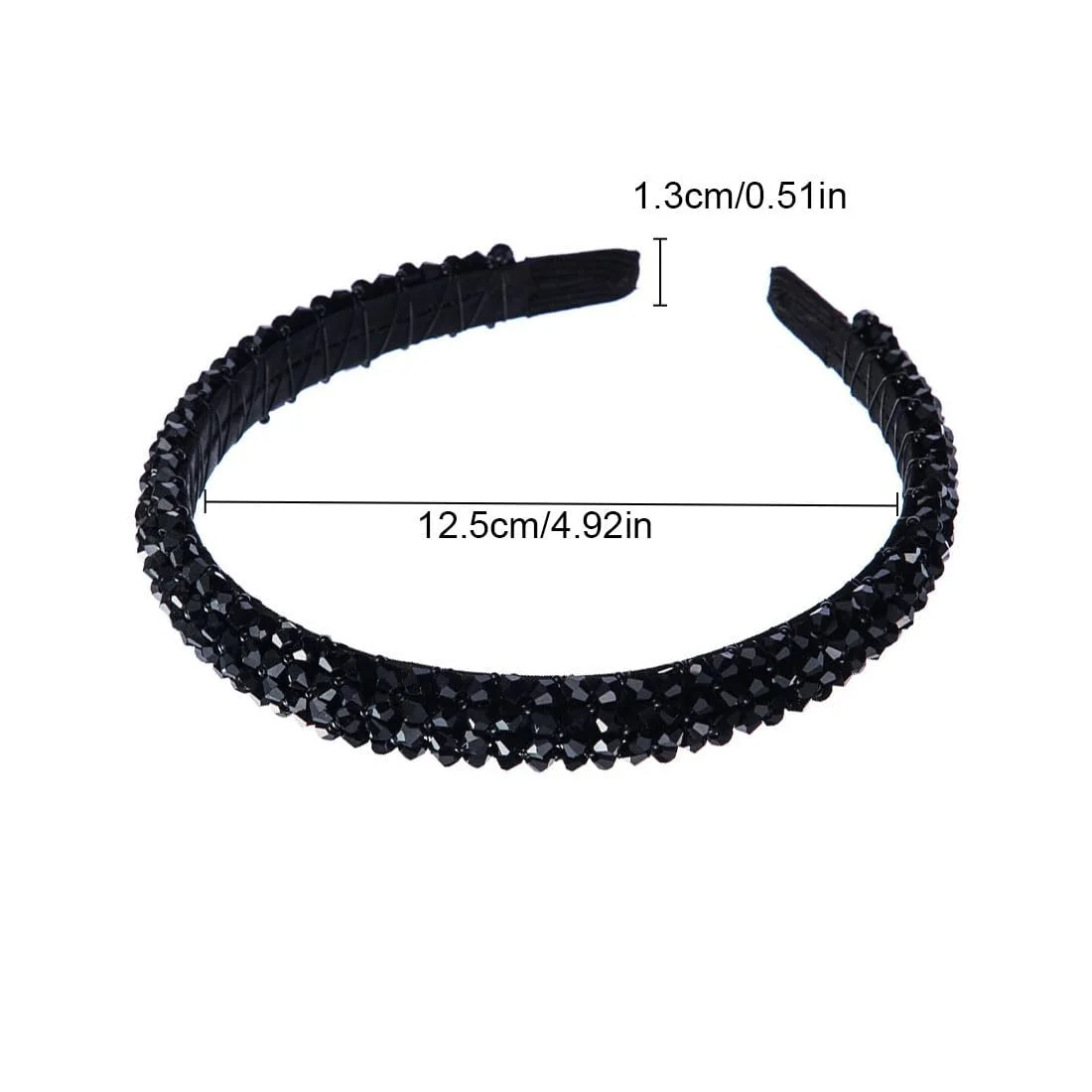 Жіночий обруч для волосся з кристалами Чорний, фото №2 Жіночий обруч для волосся з кристалами Чорний, фото №2