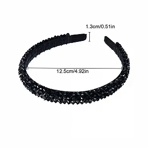 Жіночий обруч для волосся з кристалами Чорний synthetic.ua - Фото 1