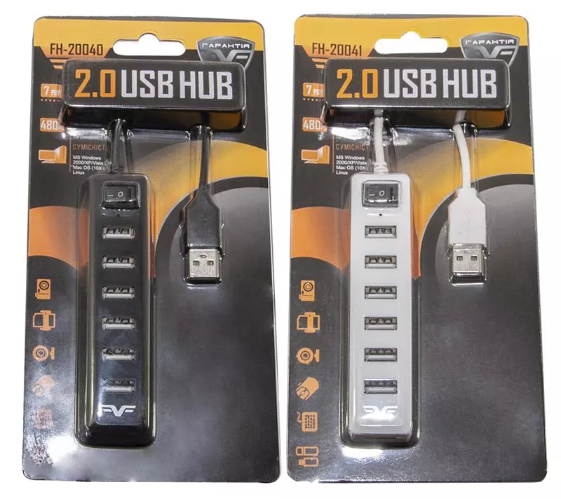 Концентратор USB 2.0 Frime 7хUSB2.0 White (FH-20041), фото №4