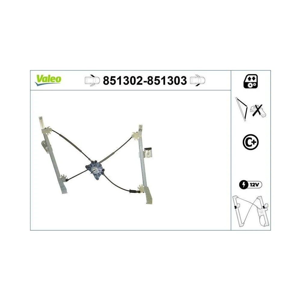 Склопідйомник VALEO 851302 для VW, передній лівий, фото №1