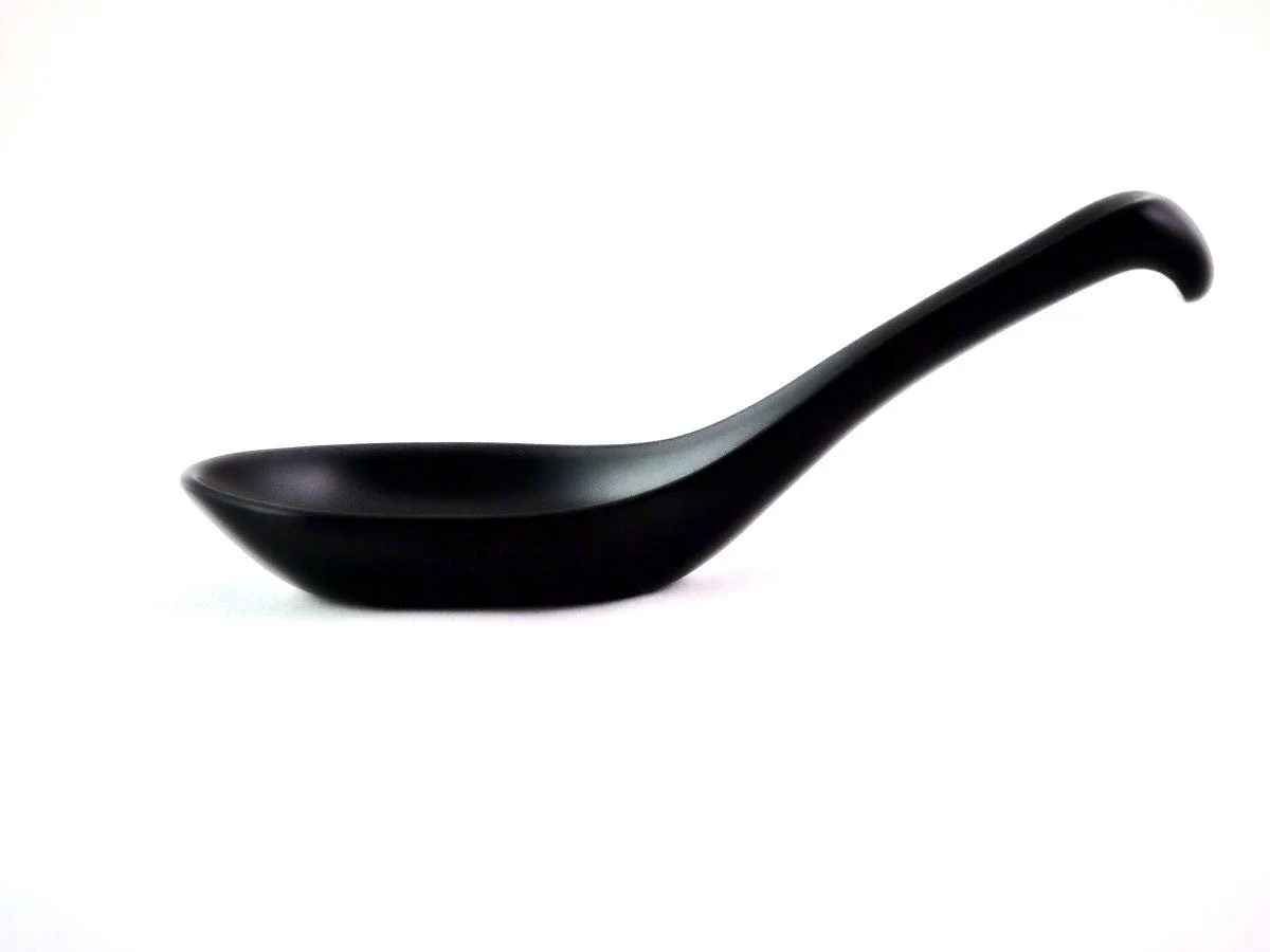 Ложка Супова Renge Kuro Японська Порцеляна Набір 4 шт Антрацит Чорний, фото №3