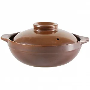 Кастрюля керамическая жаропрочная с крышкой, двойными ручками и отверстием для пара - Фото 1