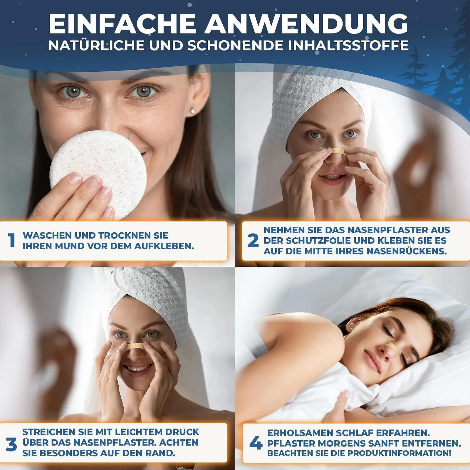 Пластирі для носа від хропіння Набір з 60 смужок, фото №4