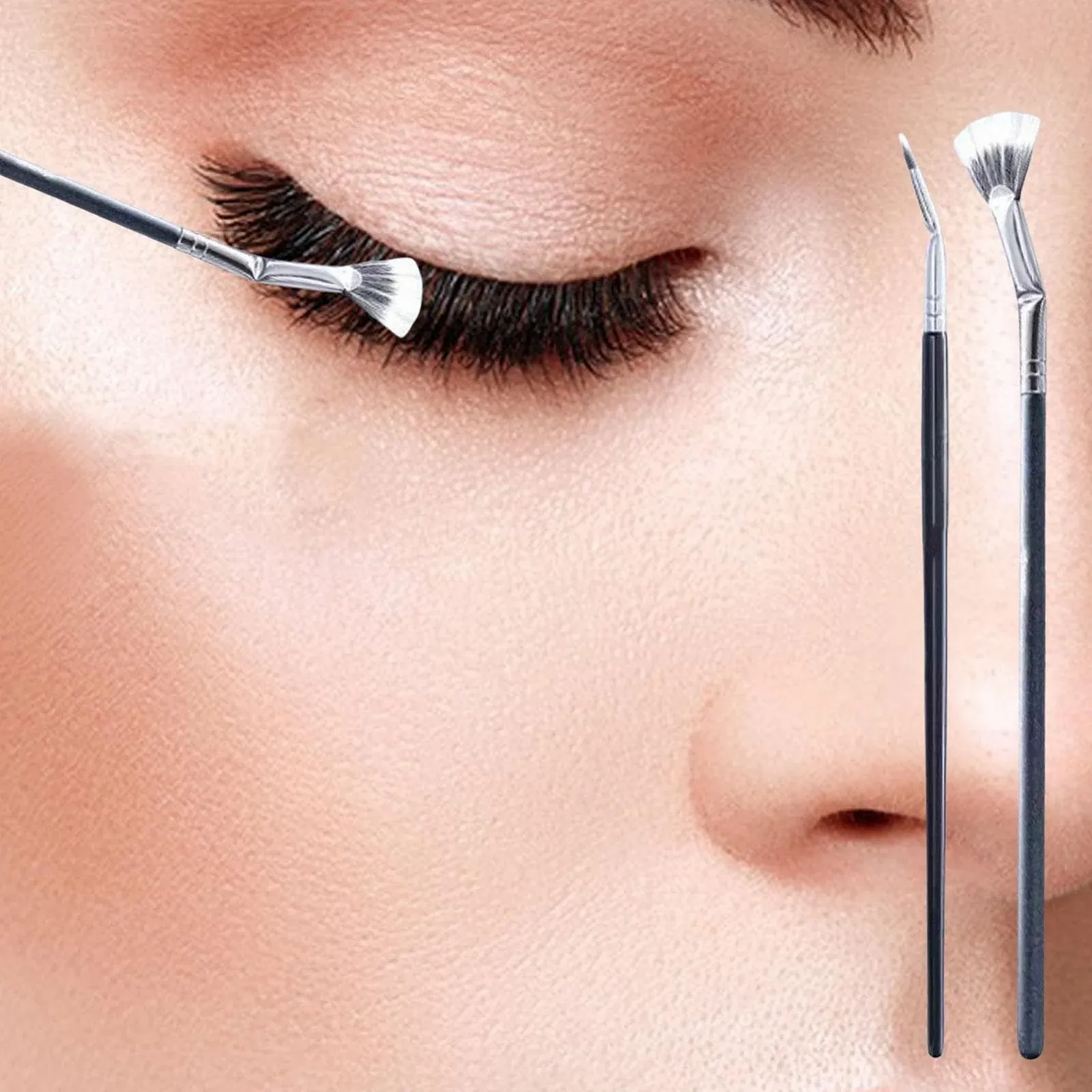 Кисти для подводки Luckxing Angled Fan, фиксированная, угловая 120°, фото №3