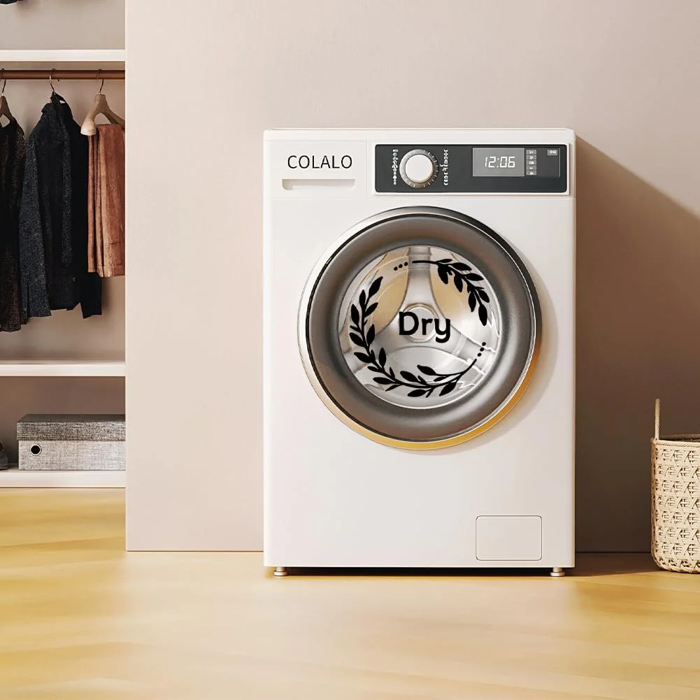 Наклейка на стіну SUPERDANT Написи Wash та Dry з вінком Чорна 56 x 28 см, фото №4