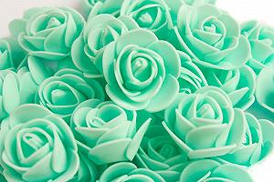 Розы из фоамирана Лентомания 35мм мятные 10шт ROSEFOM35MNT - Фото 1