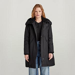 Жіноча куртка G‑Star Hooded Fishtail Parka Dark Black - L - Фото 1