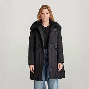 Жіноча куртка G‑Star Hooded Fishtail Parka Dark Black - L - Фото 1
