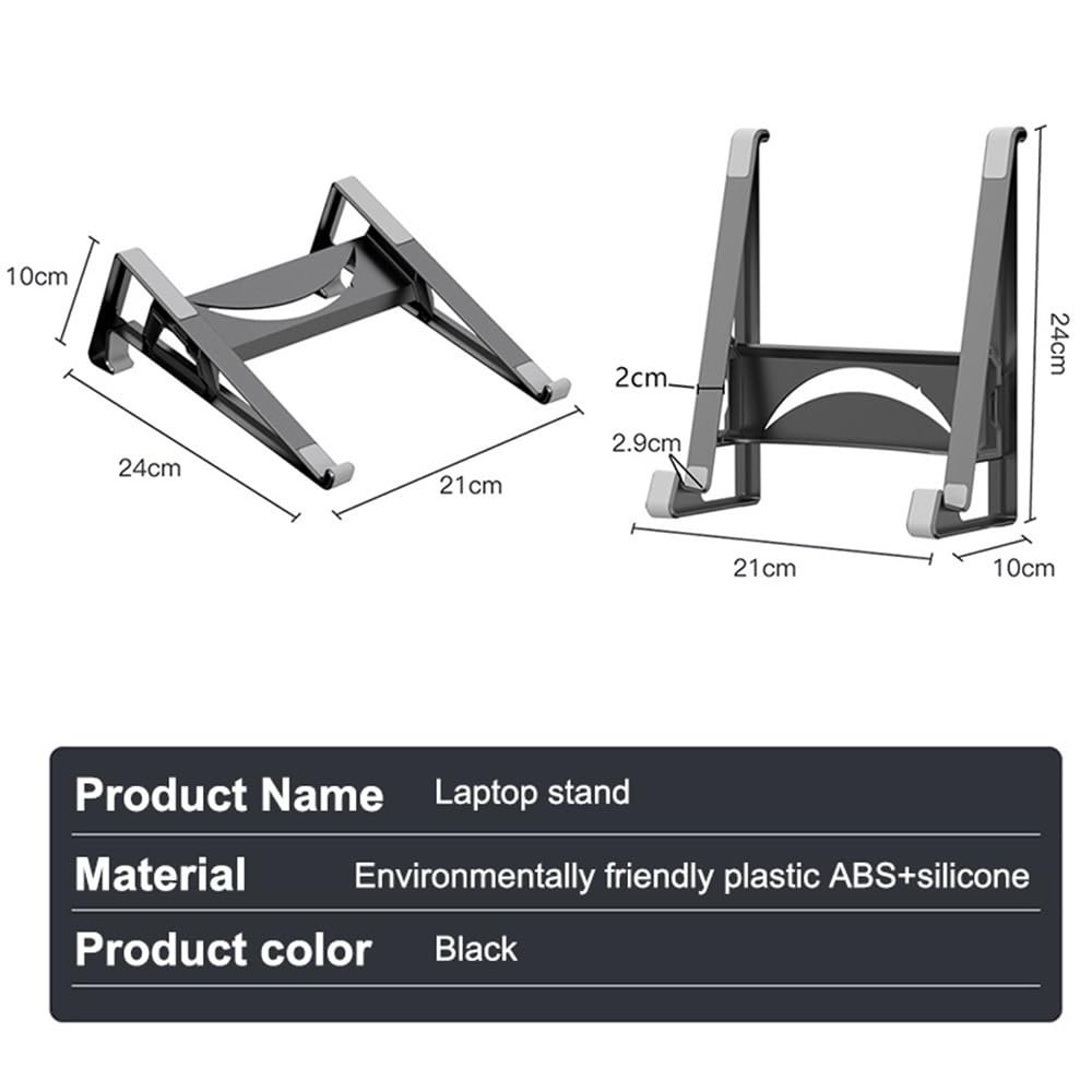 Подставка для ноутбука 2 в 1 Портативная вертикальная подставка для ноутбука поддерживает ноутбуки до 17,3 дюймов, фото №2