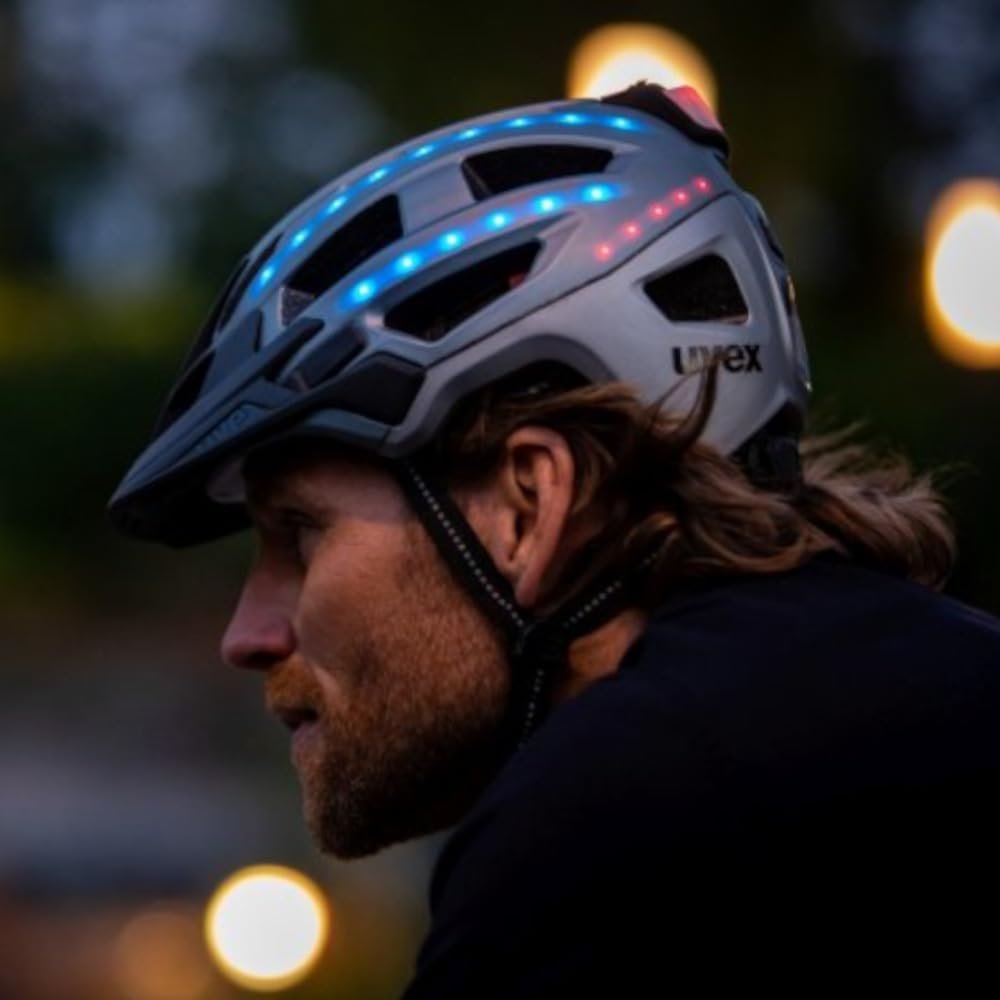 Шлем Uvex Finale Light 2.0 Safe City, мужской и женский, с LED подсветкой, цвет - космический синий матовый, размер - 56-61 см, фото №7