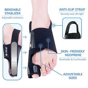 Коректор Вальгусної Деформації / Hallux Valgus, Комплект 9 Штук, Денний та Нічний Для Полегшення Болю для Чоловіків та Жінок synthetic.ua - Фото 1