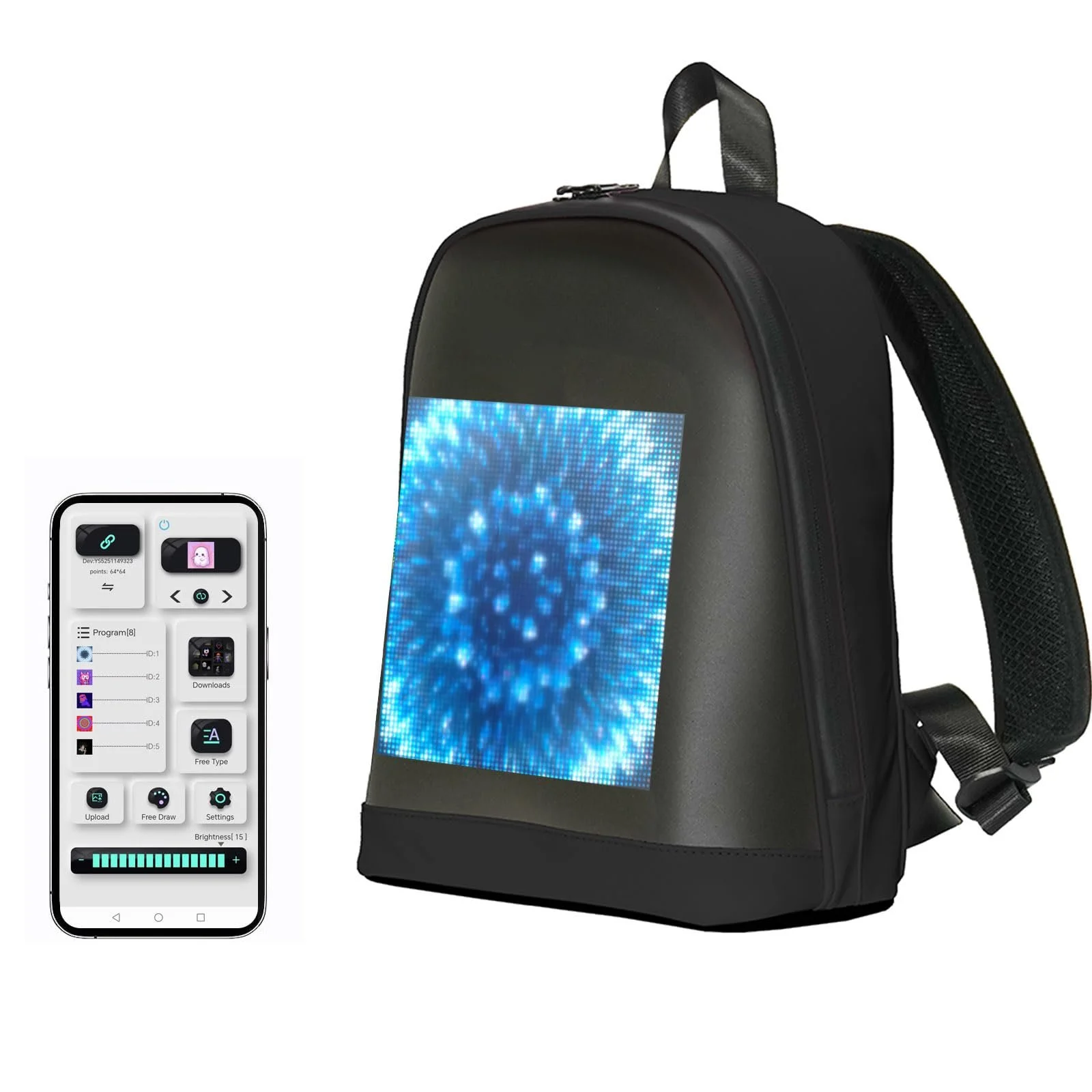 Рюкзак для ноутбука Crelander LED Small программируемый экран 12 дюймов, фото №1 Рюкзак для ноутбука Crelander LED Small программируемый экран 12 дюймов, фото №1