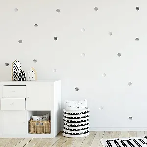 Наклейки-круги Y051 105 шт. 4 см Хром Сріблястий synthetic.ua - Фото 1