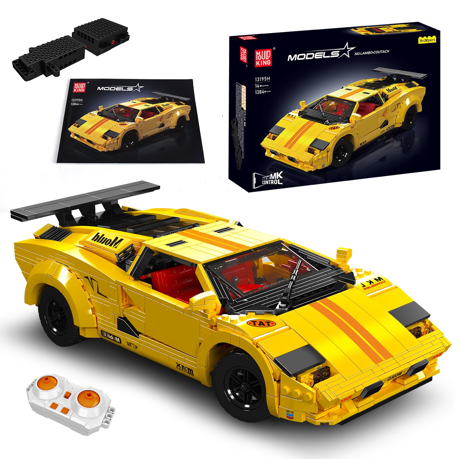Конструктор Mould King 13195H Technik Countach на дистанційному керуванні Жовтий, фото №1