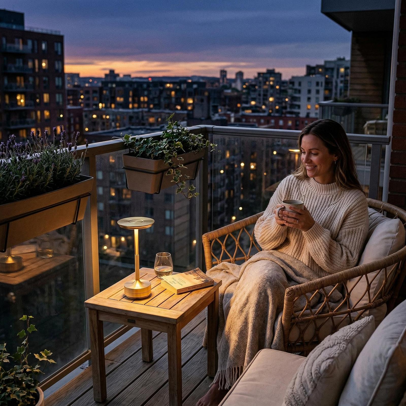 Настільна лампа LED бездротова з вбудованим акумулятором, сенсорна, димована, USB-C, чорна, фото №7