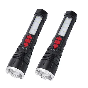 Ліхтар POCKETMAN LED Super Bright, 5 режимів, водонепроникний, нековзкий, з масштабуванням, перезаряджуваний, з сигналізацією, підходить для дослідження, кемпінгу, нічної їзди, скелелазіння тощо - Фото 1