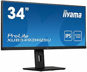 Монитор iiyama ProLite XUB3493WQSU-B5 ADS-IPS LED 34 дюйма UWQHD HDMI DP USB 3.0 FreeSync PIP тонкая линия регулировка высоты черный - Фото 1
