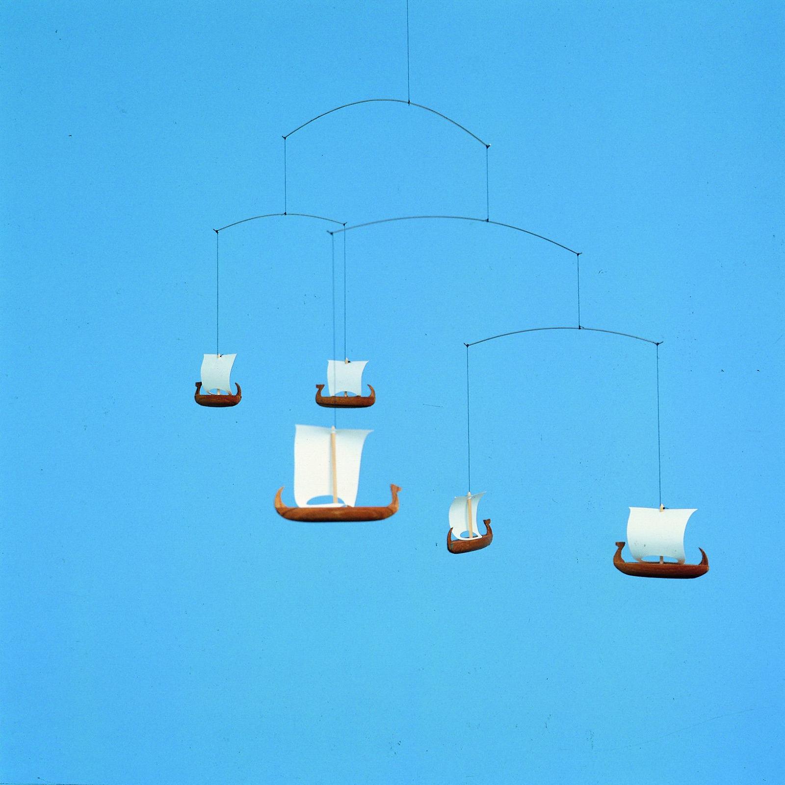 Мобіль Flensted Mobiles Viking 5 Mobile дерев'яний коричневий/білий, фото №2