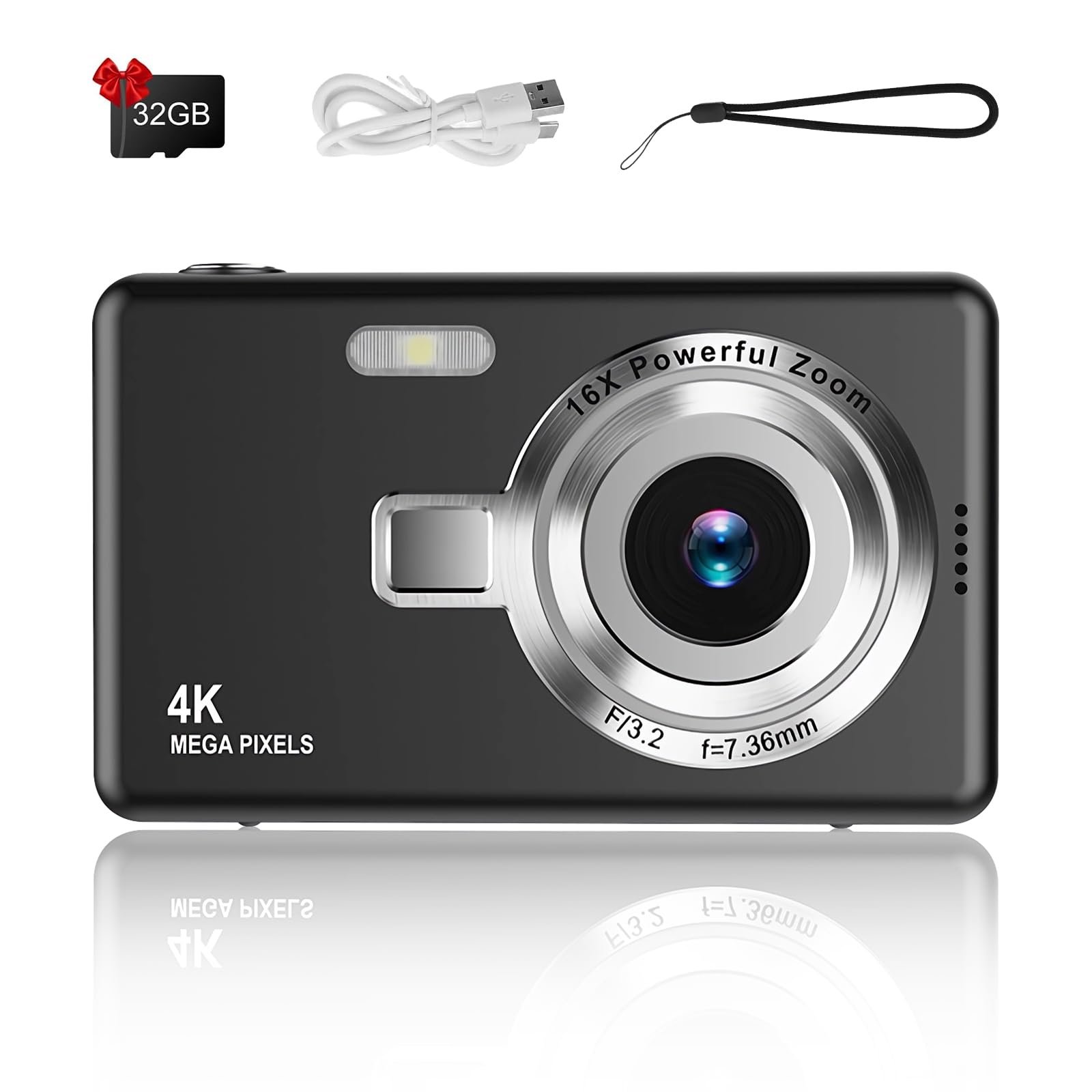Цифровая Камера 1080P FHD Компактная Камера 44MP Черный, фото №8