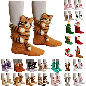 3D В'язані шкарпетки Жіночі - Фото 1