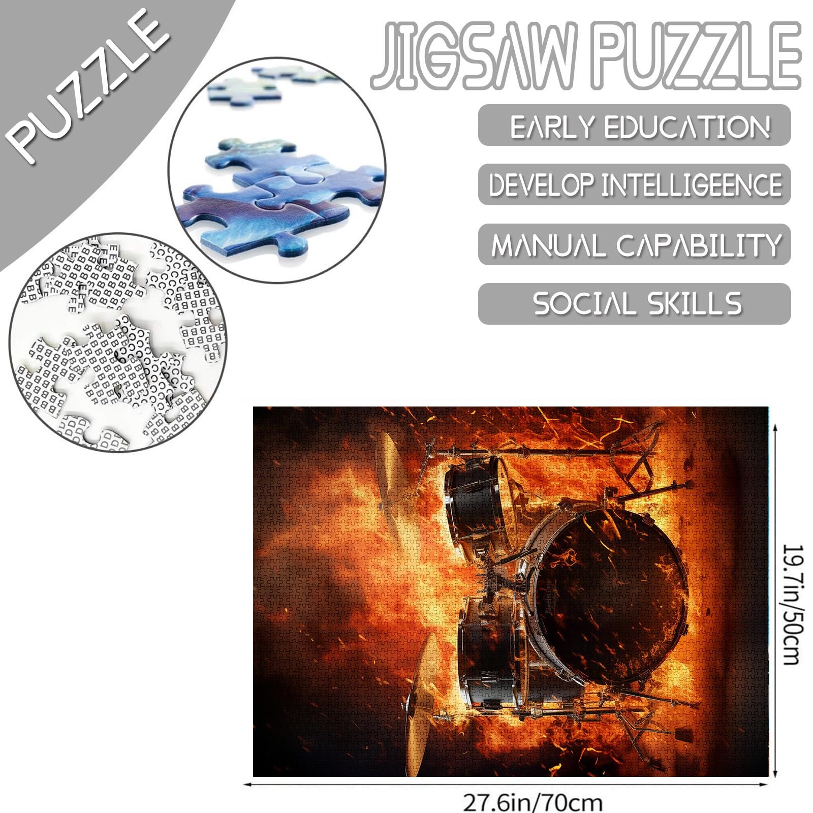 Пазл Torch Rock and Roll Jazz Drum Kit 1000 элементов, фото №4