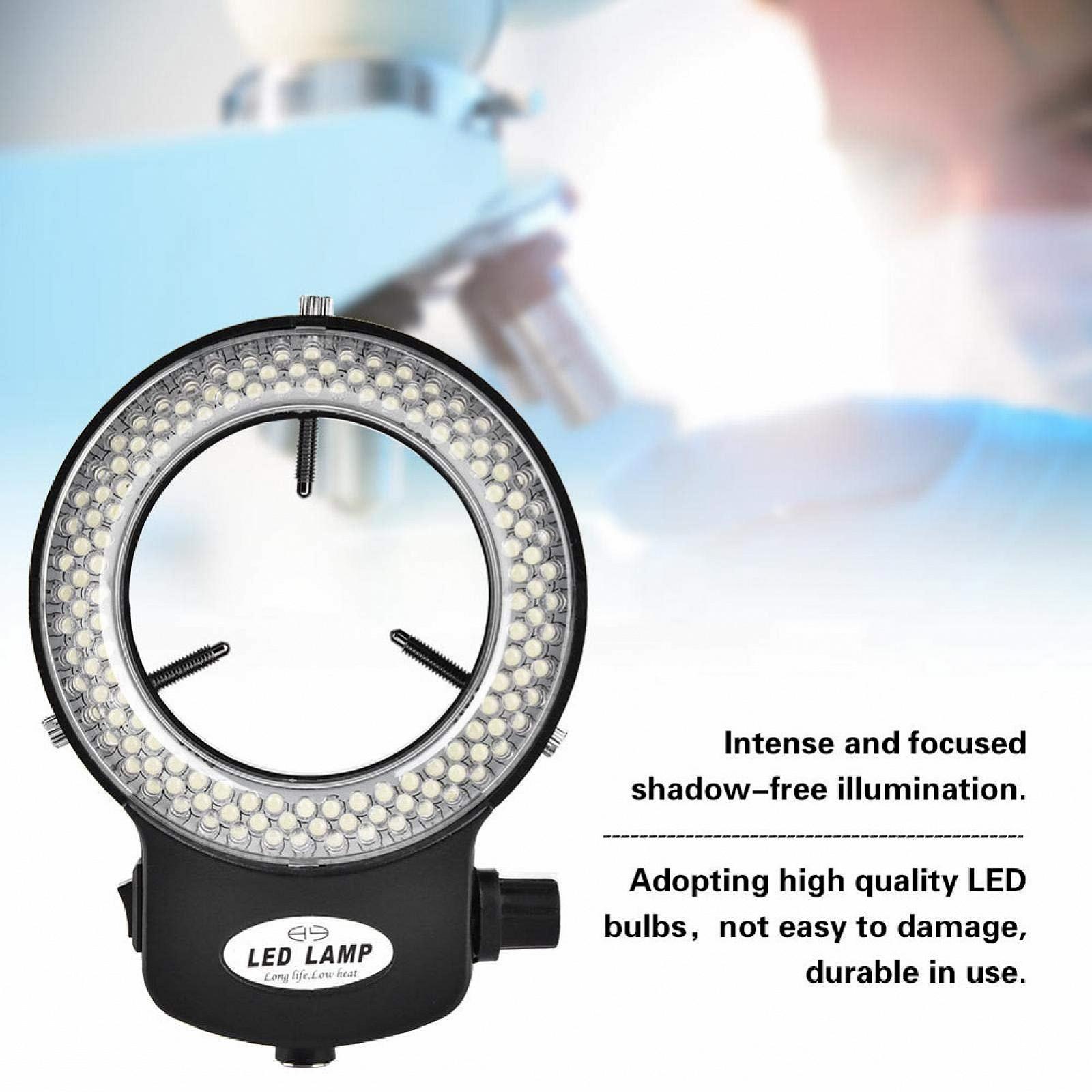 Камера для мікроскопа LED Akozon 144 LEDs 4.5W Кільцева лампа Регульована яскравість 64мм Аксесуари для мікроскопа Чорний, фото №3