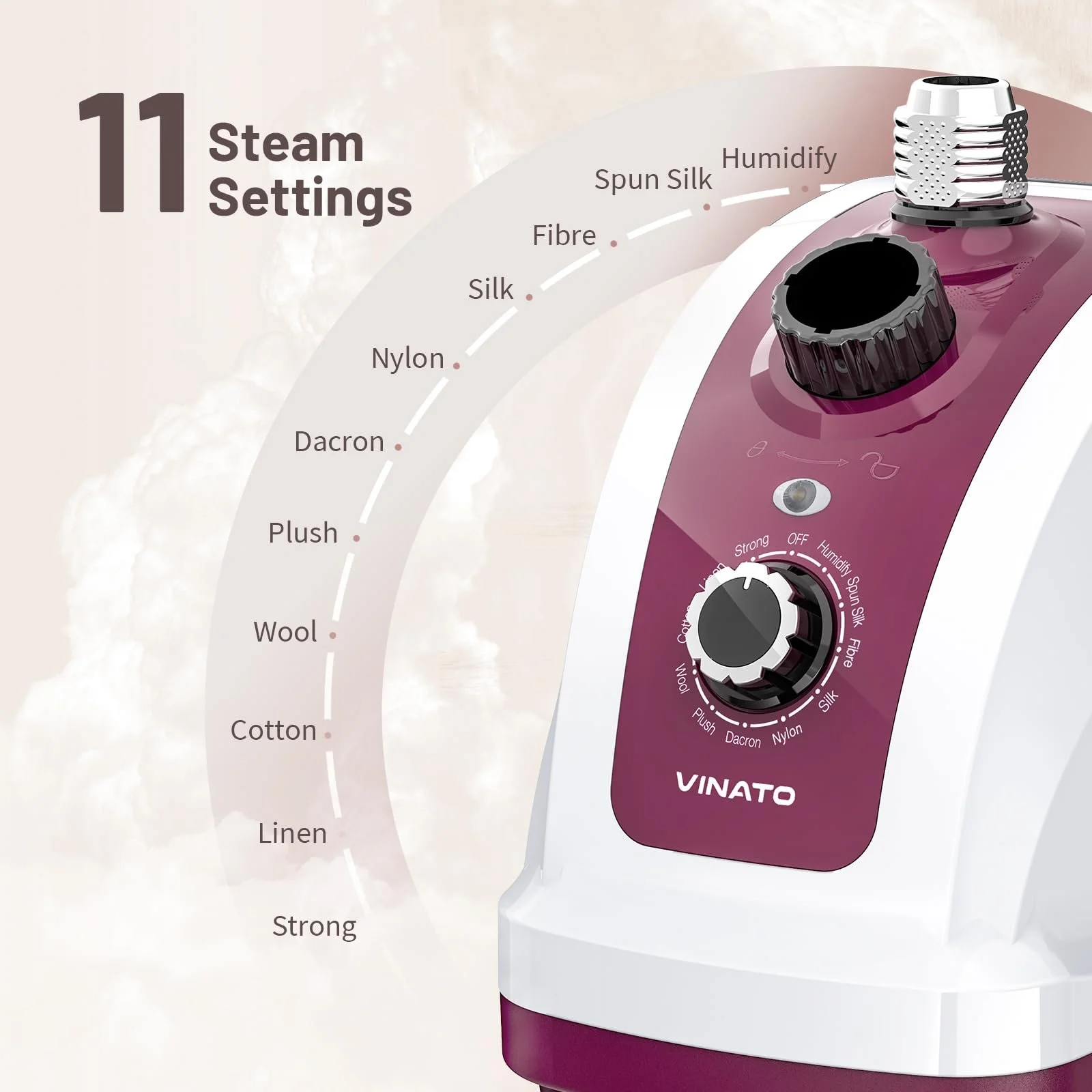 Вертикальный отпариватель VINATO 1950W 1.35л 11 функций, фото №4