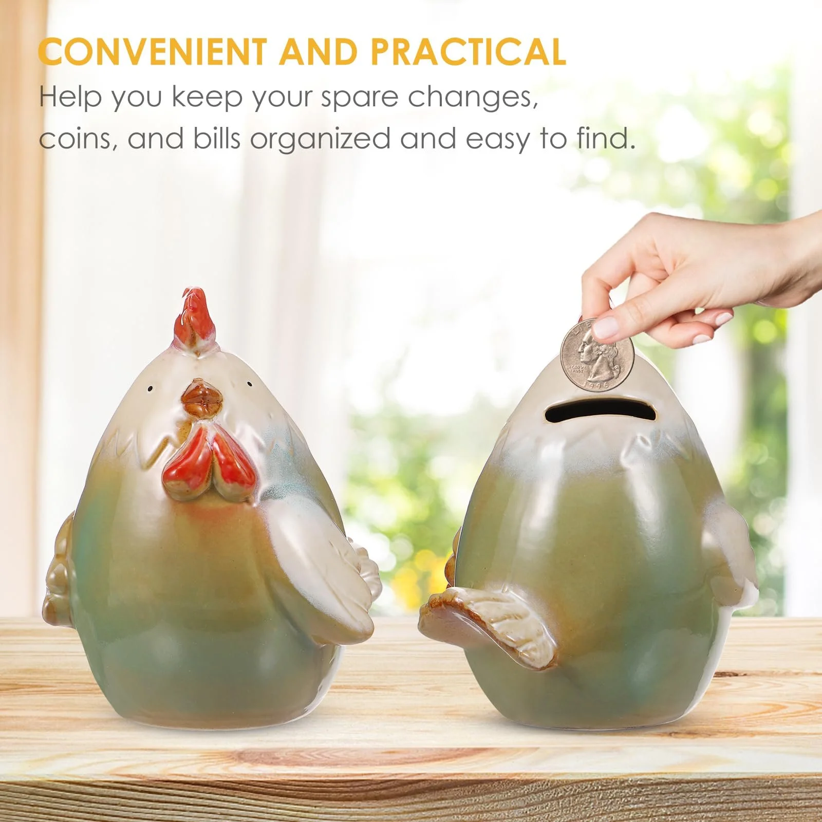 Скарбничка VOSAREA Курча Керамічна Декоративна, фото №3