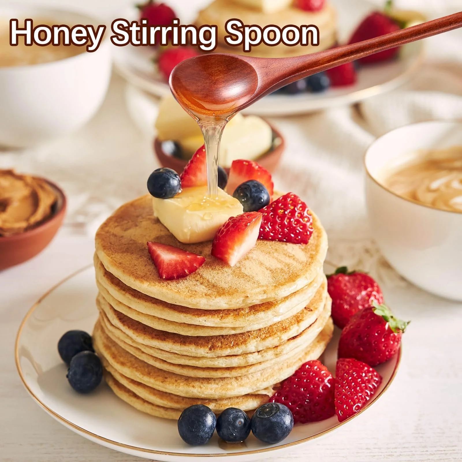 Ложка Amabro Деревянная 20 cm, набор 2 шт, фото №3