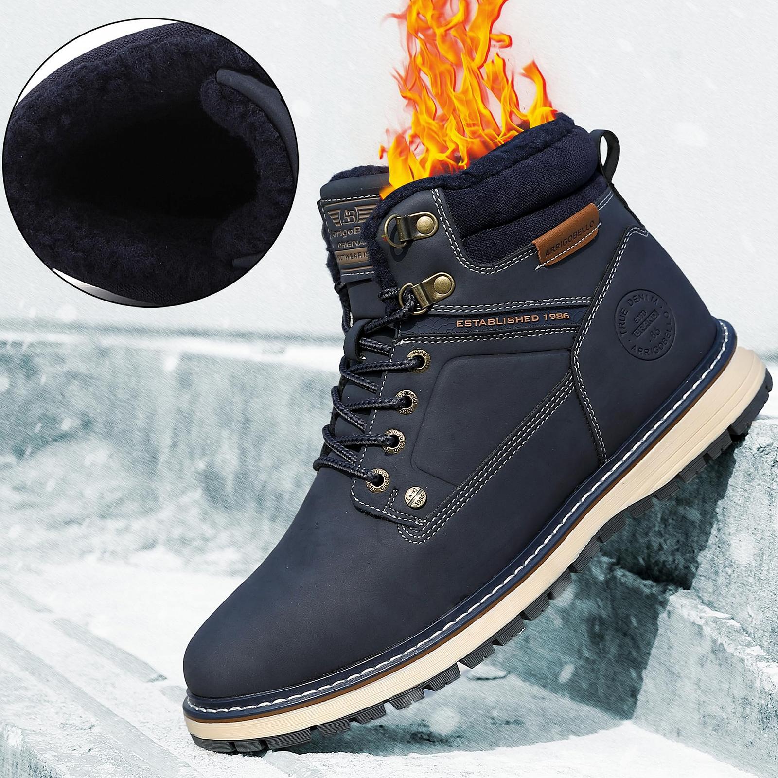 Чоботи ARRIGO BELLO Winterschuhe Herren Winterstiefel Gefüttert Чорно-коричневий, фото №4