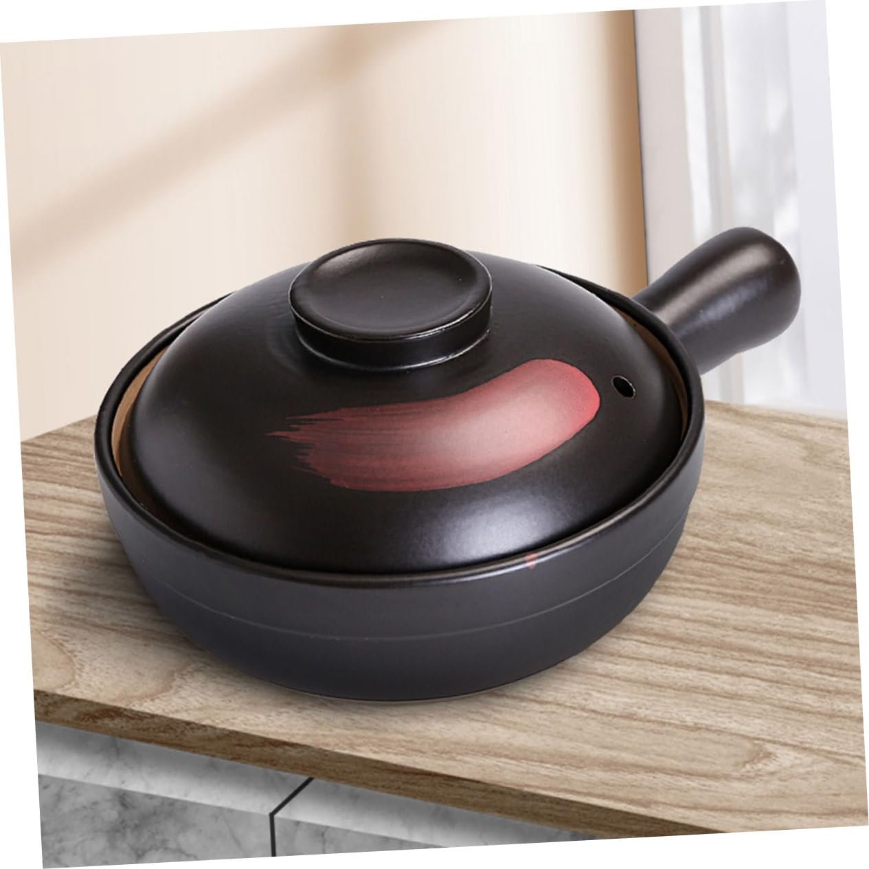 Кастрюля Abaodam керамическая с крышкой антипригарная для тушения, фото №4