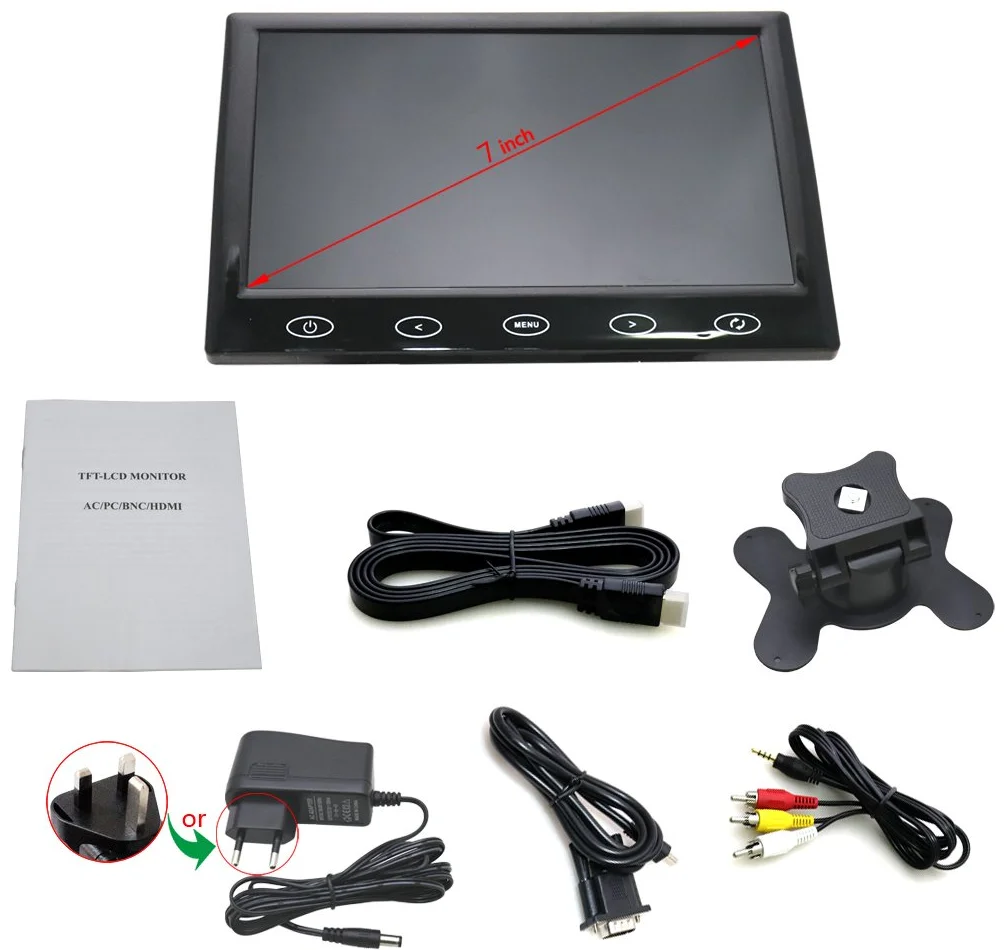 Монітор Wholev 7" VGA TFT 60 Гц, фото №7 Монітор Wholev 7" VGA TFT 60 Гц, фото №7