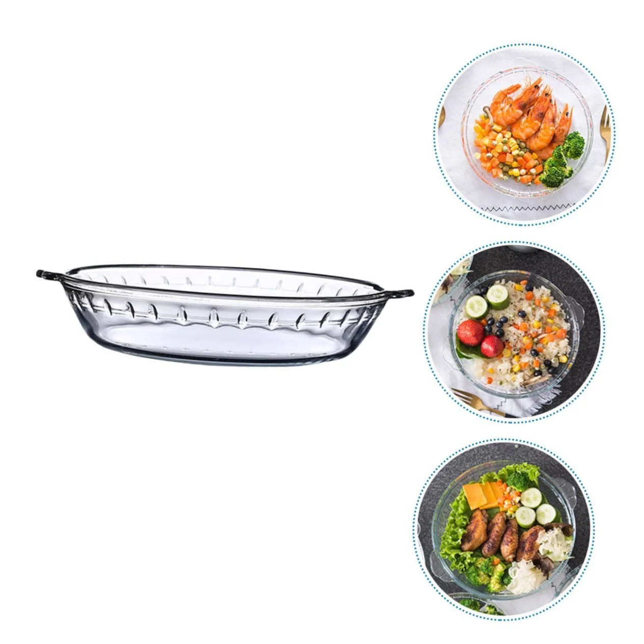 Противень форма для запекания Garneck Термостойкое стекло круглая прозрачная, фото №8